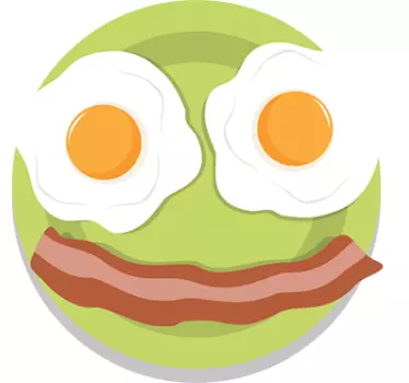 Muursticker blij ontbijt - TenStickers