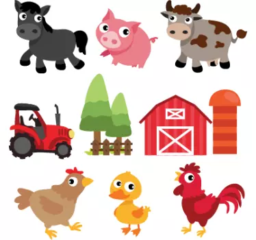 Muursticker kinderkamer boerderij dieren - TenStickers