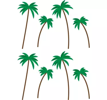 Muurstickers bloemen kleine palmboompjes printje - TenStickers