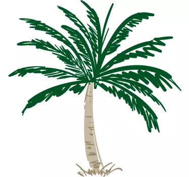 Muurstickers bloemen palmboom tekening design - TenStickers