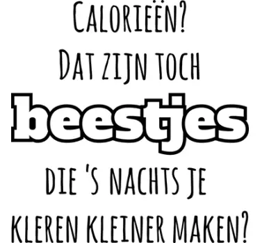 Muursticker Calorieën Maken Kleren Kleiner - TenStickers
