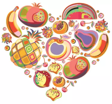 Muursticker decoratief hart fruit - TenStickers