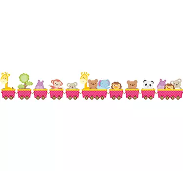 Muursticker dieren in karren - TenStickers