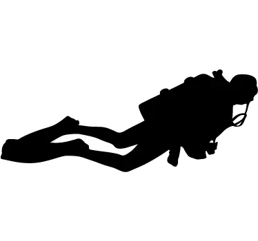 Muursticker Duiken Silhouet - TenStickers