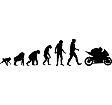 Muursticker Evolutie Aap tot Motor - TenStickers