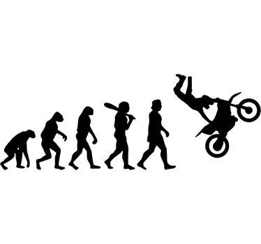 Muursticker evolutie van de mens motor - TenStickers
