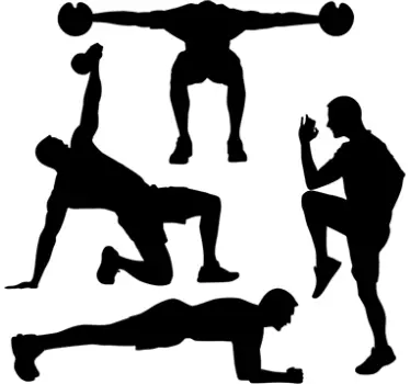 Muursticker Fitness Bewegingen - TenStickers