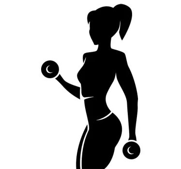 Muursticker Fitness Dame - TenStickers