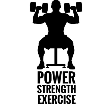 Muursticker fitness Power, Strength, Exercise - TenStickers