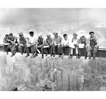 Muursticker foto Arbeiders Rockefeller Center - TenStickers