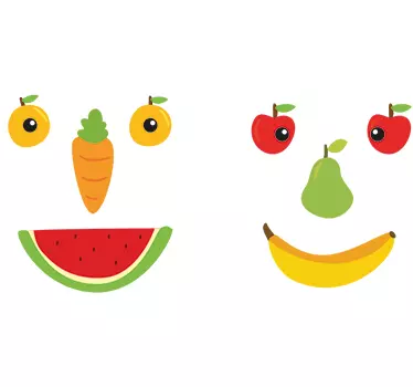 Muursticker fruit gezichtjes - TenStickers