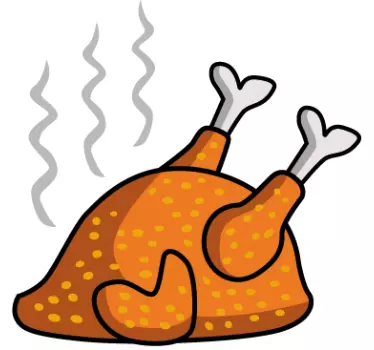Muursticker keuken gebraden kip - TenStickers