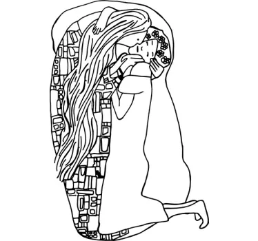 Muursticker Gustav Klimt kus - TenStickers