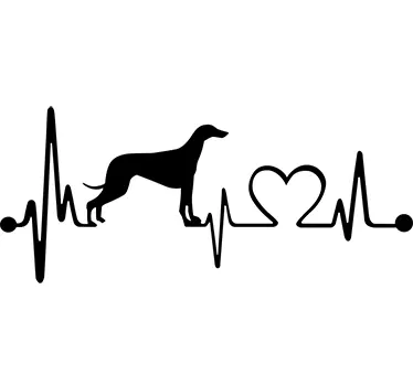 Muursticker hartlijn met hond - TenStickers