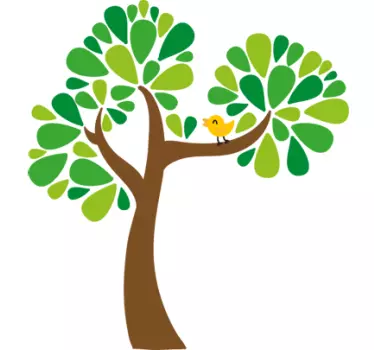 Muursticker kinderkamer met boom vogel - TenStickers