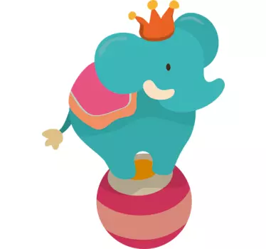 Muursticker kind circus olifant - TenStickers