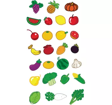 Muursticker kind groenten en fruit - TenStickers