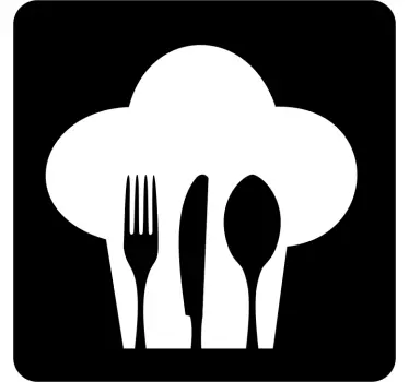 Muursticker Koksmuts en Bestek - TenStickers