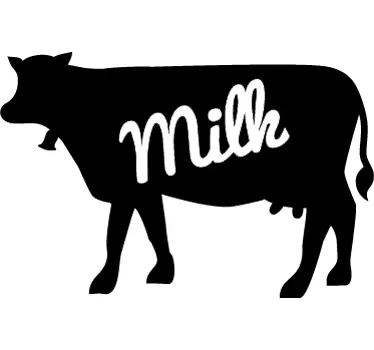 Muursticker melkkoe tekst ´Milk´ - TenStickers