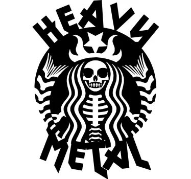 Muziek sticker Heavy Metal silhouette - TenStickers