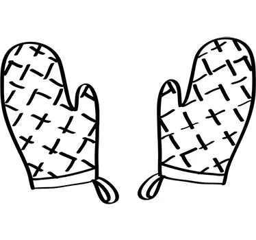 Muursticker ovenhandschoenen - TenStickers