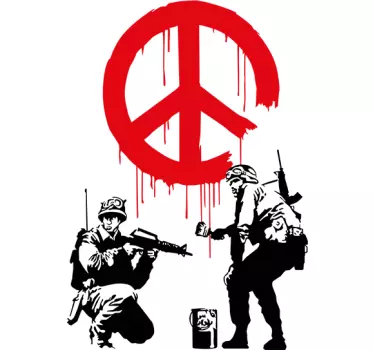 Muursticker Peace Banksy - TenStickers