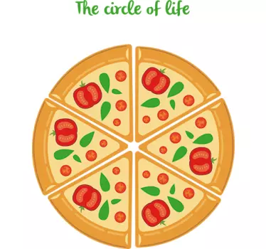 Muursticker Pizza The Circle of Life - TenStickers