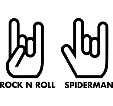 Muursticker Rock n Roll en Spiderman gebaren - TenStickers