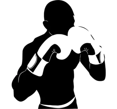 Muursticker Silhouet Bokser - TenStickers