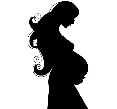 Muursticker silhouet zwangere vrouw - TenStickers