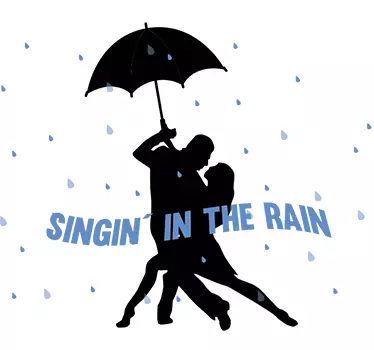 Muursticker silhoueten Singing in the rain - TenStickers