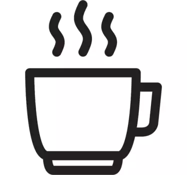 Muursticker simplistische kop koffie - TenStickers