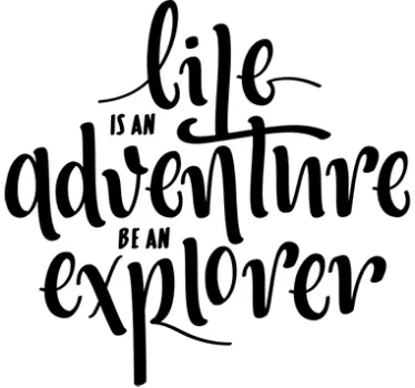 Muursticker woonkamer met tekst adventure - TenStickers