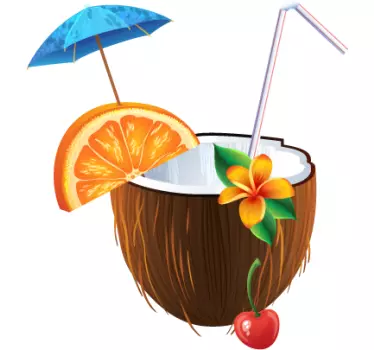 Muursticker tropische kokosnoot - TenStickers