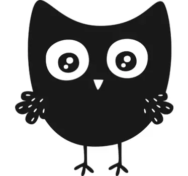 Muursticker Uil als Krijtbord - TenStickers