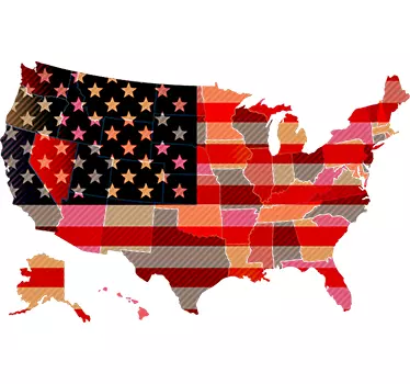 Muursticker USA kaart - TenStickers