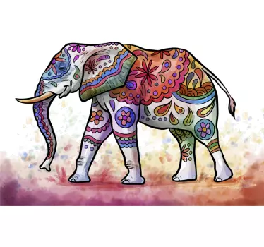 Wilde dieren stickers prachtige olifant - TenStickers
