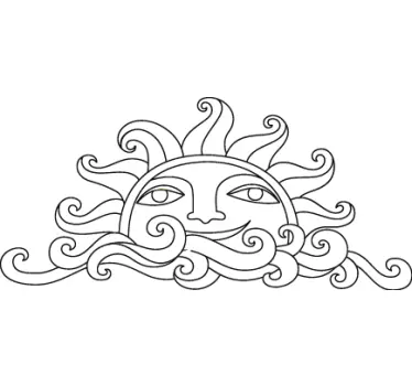 Muursticker Zon met Gezicht - TenStickers