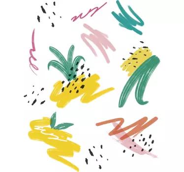 Muurstickers slaapkamer tropisch memphis style - TenStickers