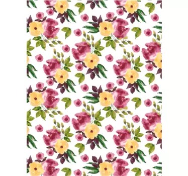 Raamsticker bloemenpatroon - TenStickers