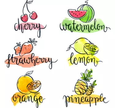 Tekst muursticker fruitnamen - TenStickers
