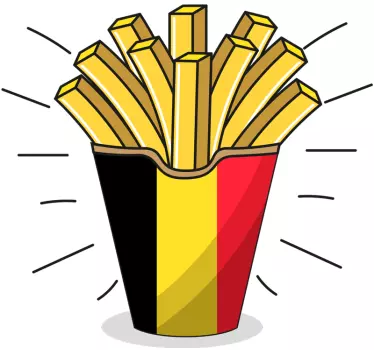 Muursticker keuken Vlaamse friet - TenStickers