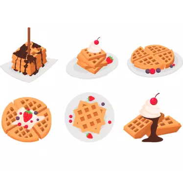 Muurstickers keuken Vlaamse wafels - TenStickers