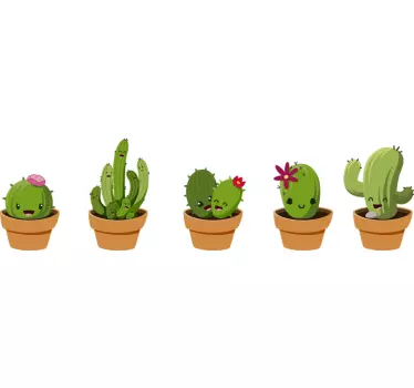 Ornament muursticker cactus collectie - TenStickers
