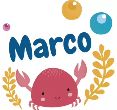 Dieren muursticker personaliseerbare zee illustratie - TenStickers