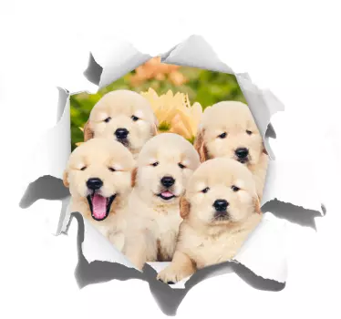 Muurstickers dieren schattige puppy's - TenStickers