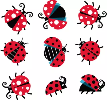 Muurstickers dieren set lieveheersbeestjes - TenStickers