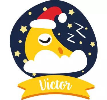 Muurdecoratie sticker slapende maan - TenStickers