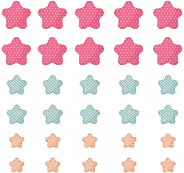 Set van 30 babykamer muursticker sterren patronen - TenStickers