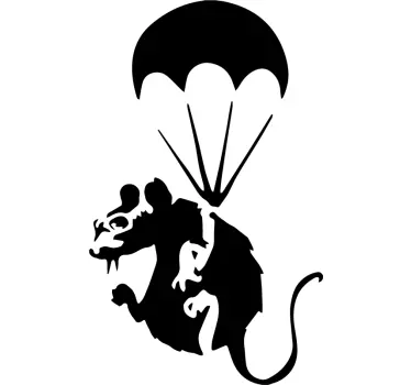 Stickers kunst dier aan parachute - TenStickers